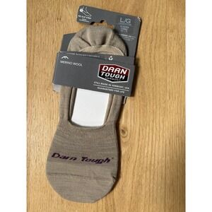 Darn Tough Womens No Show Invisible Merino Wool Socks Oatmeal 6044 Large L NWT